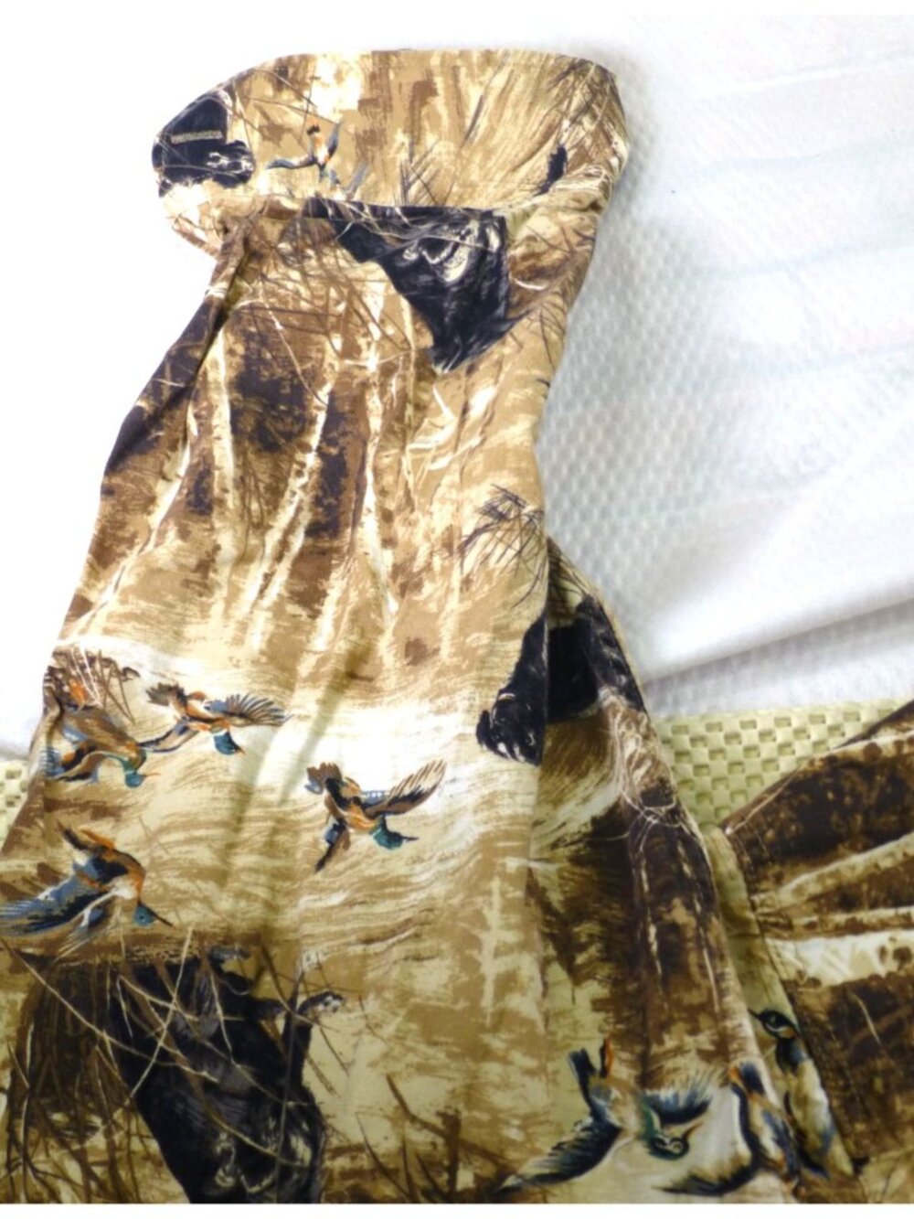 North River Mens Hunting-Themed Button-Up Shirt L 100% Cotton Brown Dogs & Ducks - Picture 15 of 15
